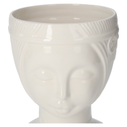 VASO TESTA NAIF BIANCO DECORATIVO IN CERAMICA