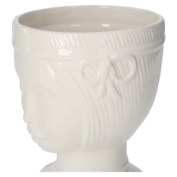 VASO TESTA NAIF BIANCO DECORATIVO IN CERAMICA