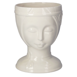 VASO TESTA NAIF BIANCO DECORATIVO IN CERAMICA